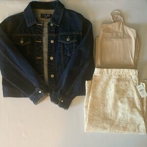 NWT LL Bean Floral Linen Skirt Size M Tan